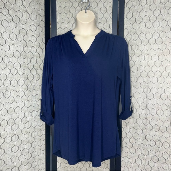 Lildy Roll Up Sleeve Tunic Top - Picture 1 of 11